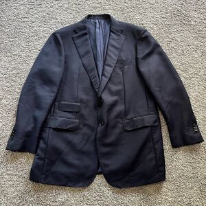 Sid Mashburn Kincaid No. 3 Jacket Navy Huckaback Mohair / Wool Blue Mens 56R